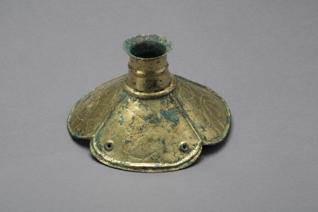 Khazar bronze gilded finial with menorah