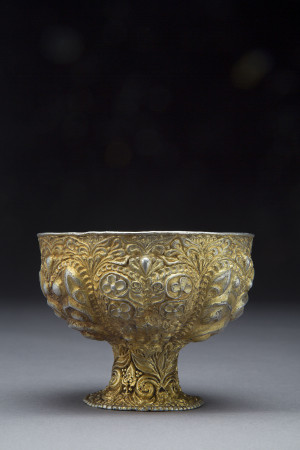 Khazar silver gilded goblet